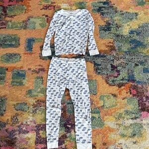Roller Rabbit White Pajama Set with Blue whale Print